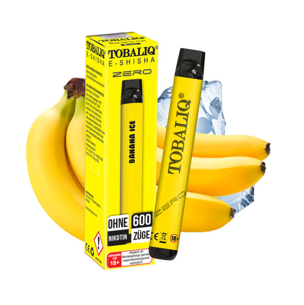 TobaliQ E-Shisha 600Puffs – Ohne Nikotin – Banana Ice