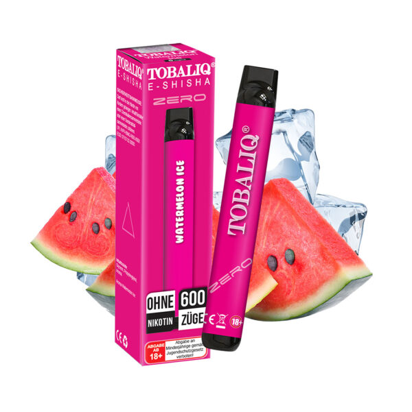 TobaliQ E-Shisha 600Puffs – Ohne Nikotin – Watermelon Ice