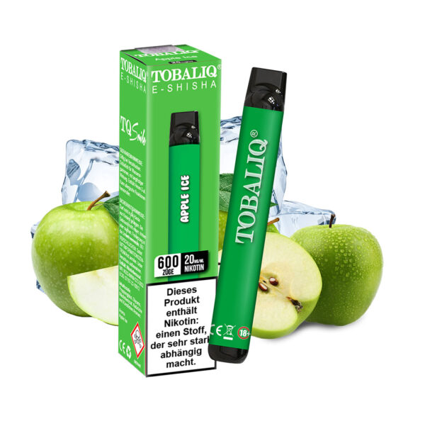 TobaliQ E-Shisha 600Puffs – 20mg Nikotin – Apple Ice