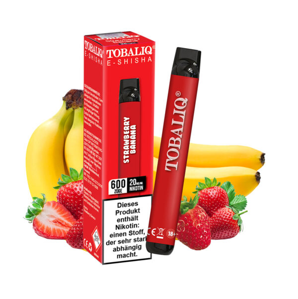 TobaliQ E-Shisha 600Puffs – 20mg Nikotin – Strawberry Banana