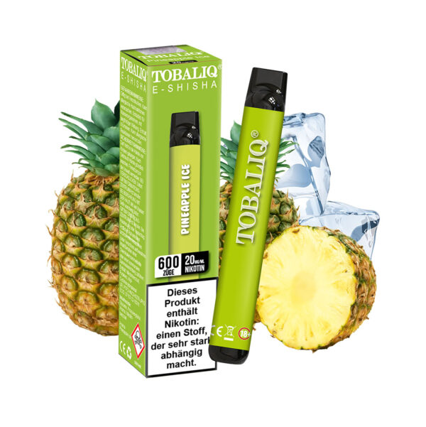 TobaliQ E-Shisha 600Puffs – 20mg Nikotin – Pineapple Ice