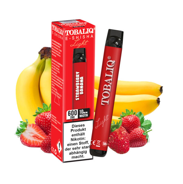 TobaliQ E-Shisha 600Puffs – 10mg Nikotin – Strawberry Banana