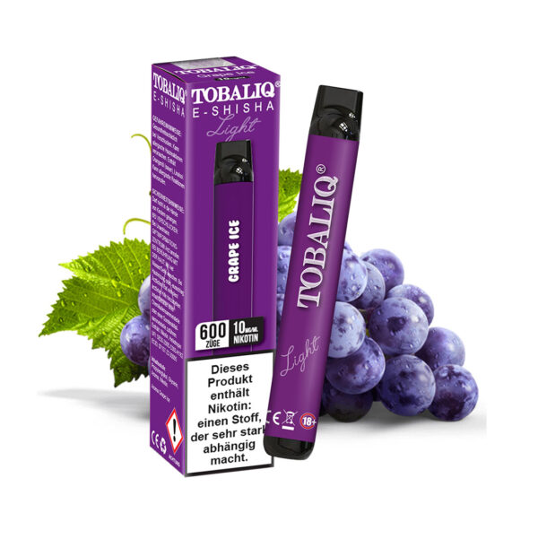 TobaliQ E-Shisha 600Puffs – 10mg Nikotin – Grape Ice