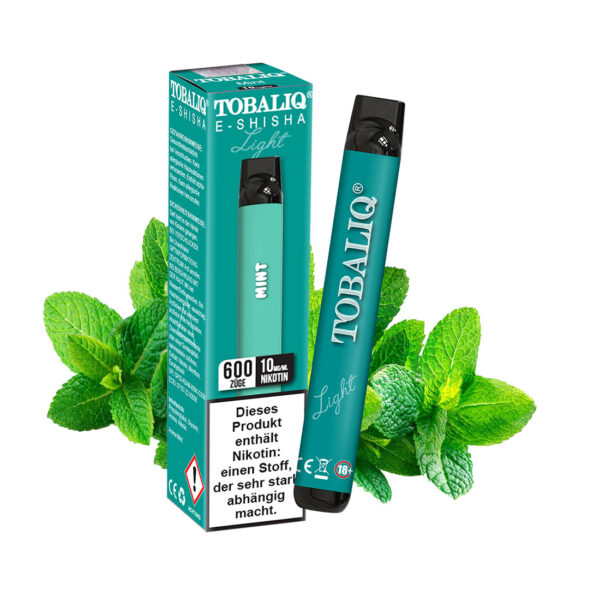 TobaliQ E-Shisha 600Puffs – 10mg Nikotin – Mint