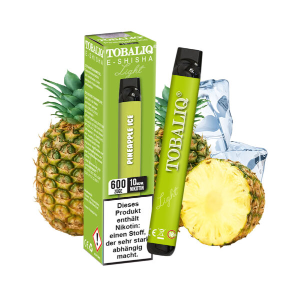 TobaliQ E-Shisha 600Puffs – 10mg Nikotin – Pineapple Ice