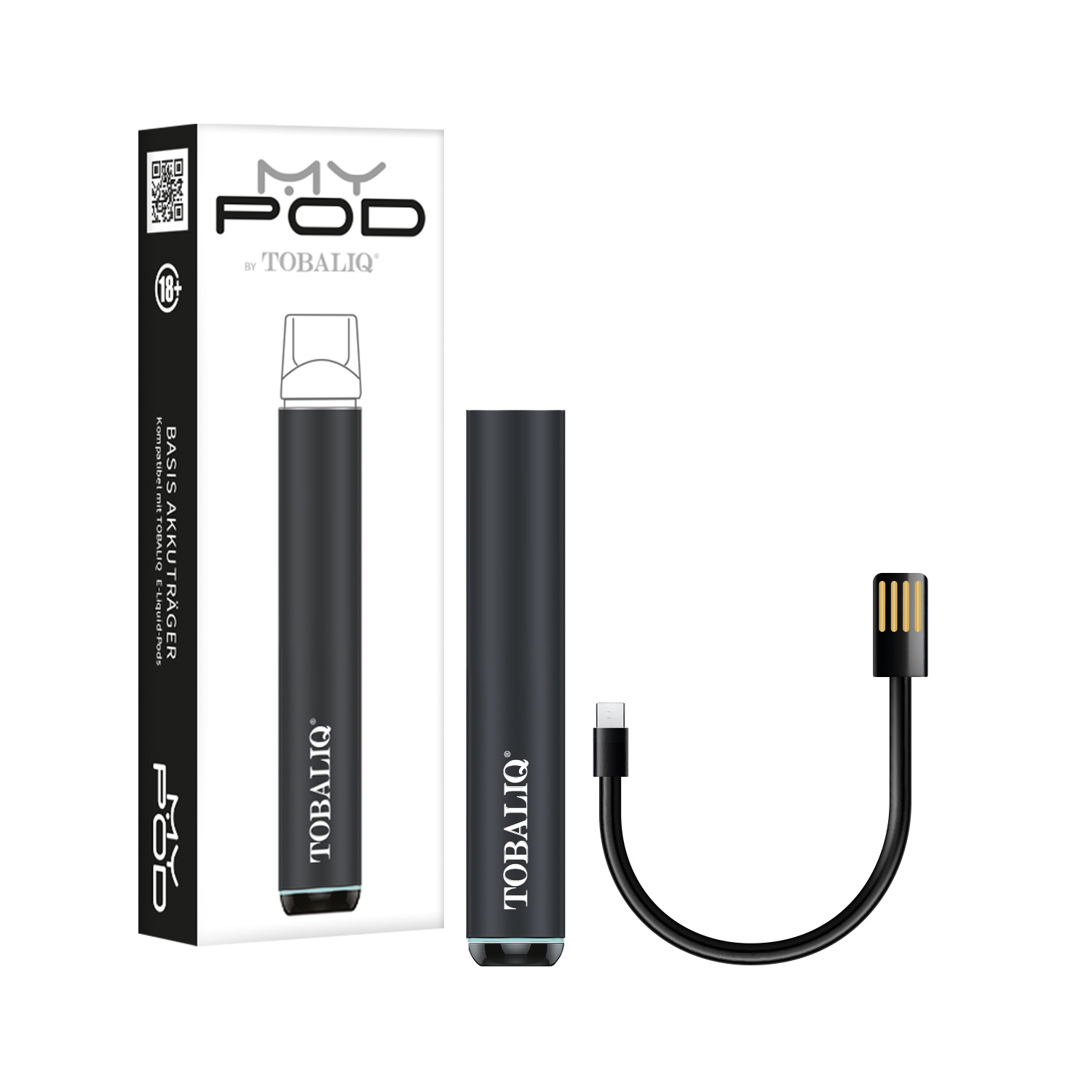 TOBALIQ MyPod Basis Akkuträger, inkl. USB-Ladekabel – Black
