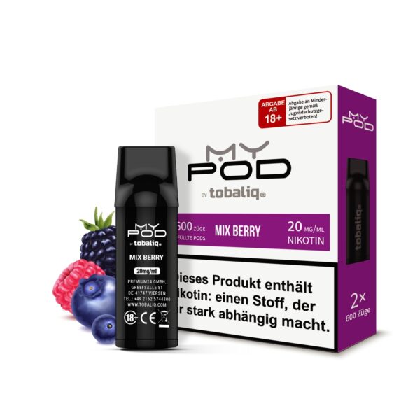 MyPod Pods 2×600 Züge – 20mg Nikotin – Mix Berry