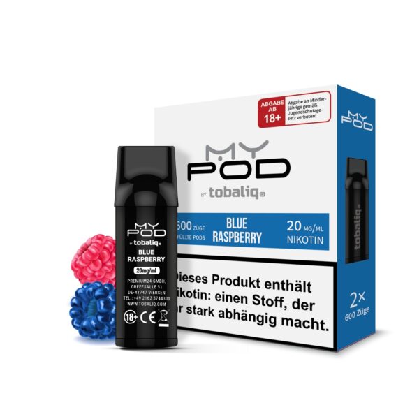 MyPod Pods 2×600 Züge – 20mg Nikotin – Blue Raspberry