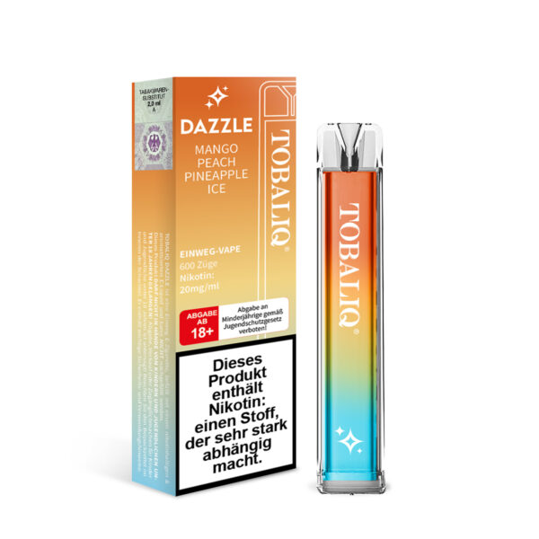 TOBALIQ DAZZLE - 20mg Nikotin, 600 Puffs - MANGO PEACH PINEAPPLE ICE