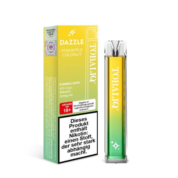 TOBALIQ DAZZLE - 20mg Nikotin, 600 Puffs - PINEAPPLE COCONUT