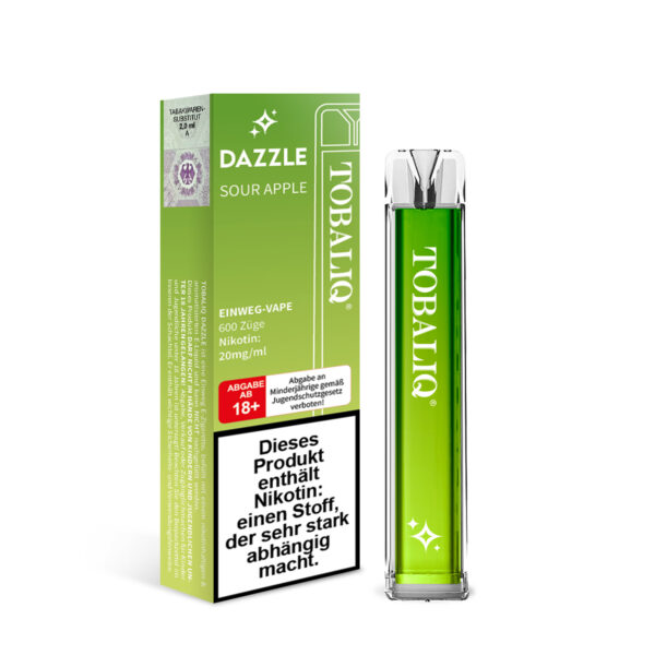 TOBALIQ DAZZLE - 20mg Nikotin, 600 Puffs - SOUR APPLE