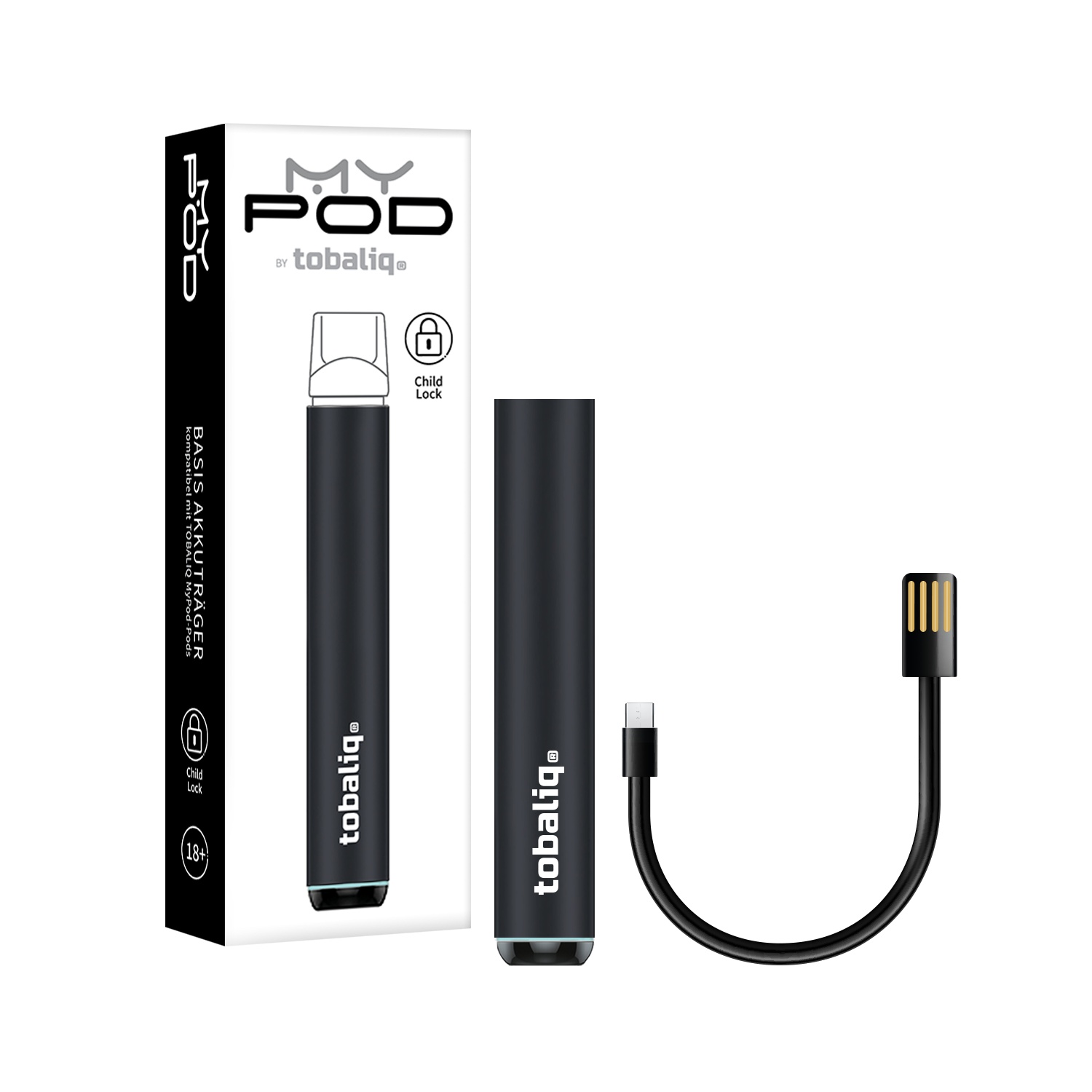MyPod Basis Akkuträger, inkl. USB-Ladekabel - Midnight Black