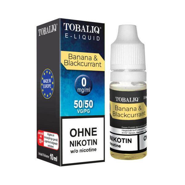 TOBALIQ E-Liquid – Ohne Nikotin – Banana & Blackcurrant