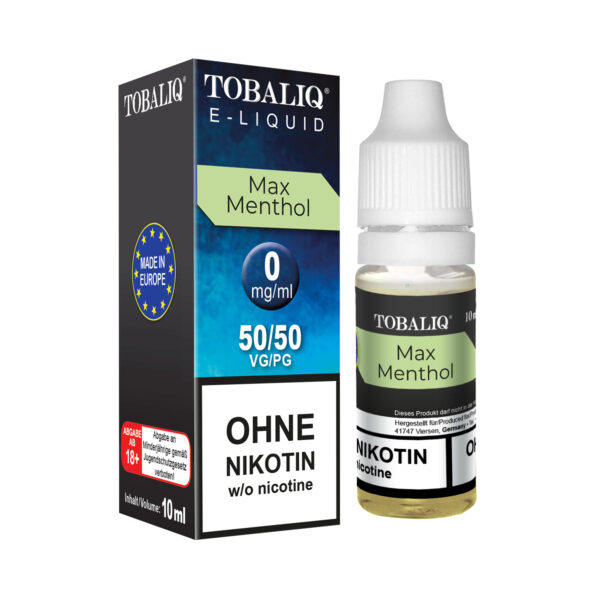 TOBALIQ E-Liquid – Ohne Nikotin – Max Menthol