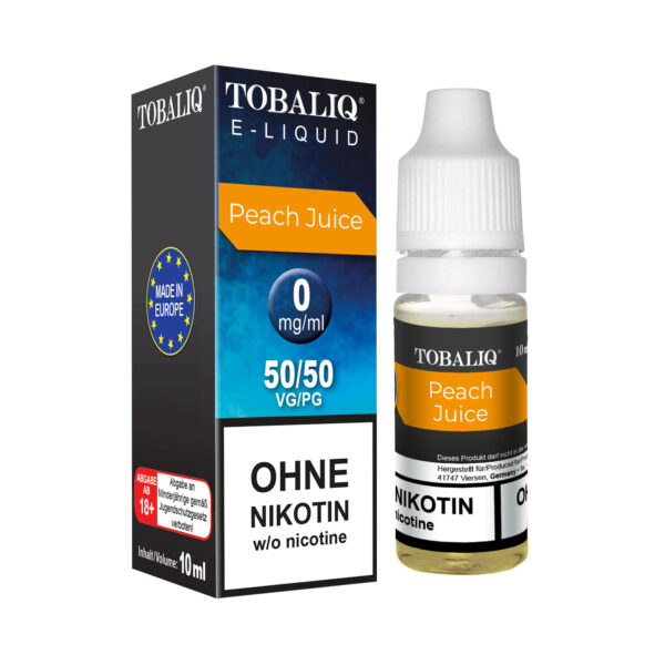 TOBALIQ E-Liquid – Ohne Nikotin – Peach Juice
