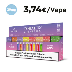 DAZZLE Party-Box: 24 Vapes – 20mg Nikotin