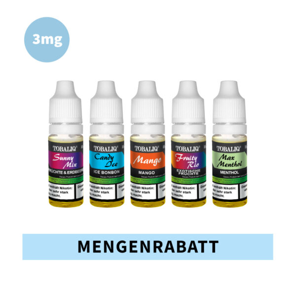 TOBALIQ E-Liquid Mengenrabatt - 3mg Nikotin