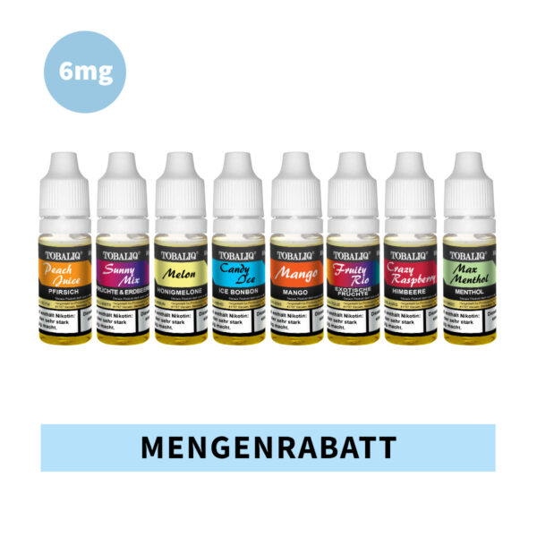 TOBALIQ E-Liquid Mengenrabatt - 6mg Nikotin