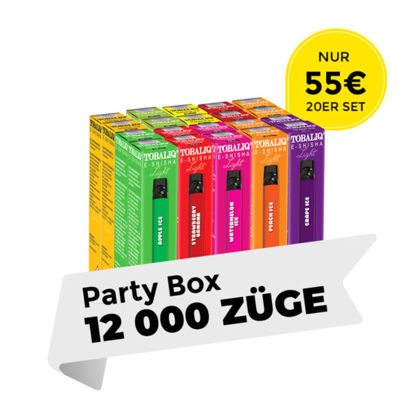 TOBALIQ Party Box - 12000 Züge - 20er Set - 10mg Nikotin