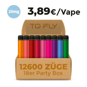 TOBALIQ Party Box – 18er Set – 12.000 Züge – 20 mg Nikotin