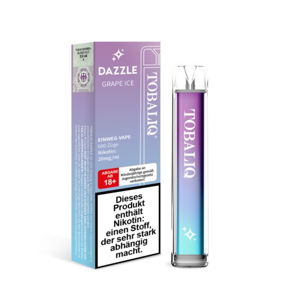 DAZZLE - 20mg Nikotin, 600 Puffs - GRAPE ICE