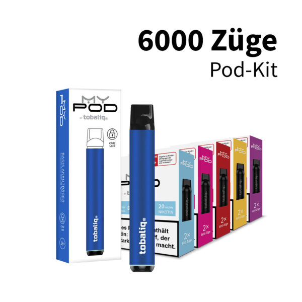 MyPod Big Puff: 6000 Züge Pod-Kit - 20 mg Nikotin