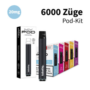 MyPod Big Puff: 6000 Züge Pod-Kit, 20 mg Nikotin, Aromen nach Wahl