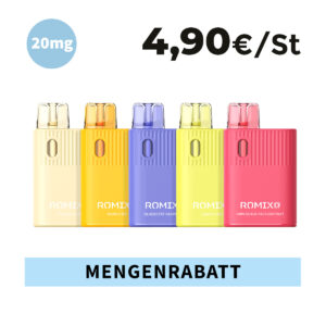 RomixQ Vapes mit 20mg Nikotin – Mengenrabatt