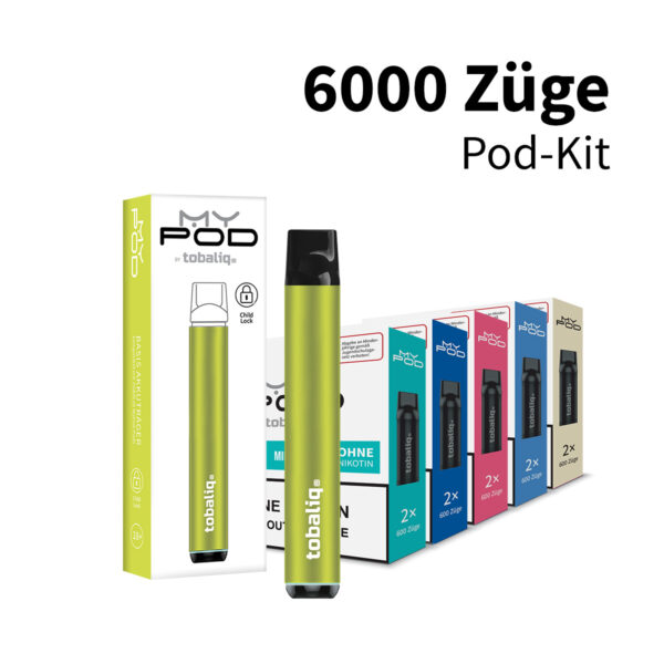 MyPod Big Puff: 6000 Züge Pod-Kit - ohne Nikotin