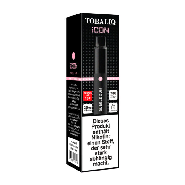 ICON 700 Züge – 20mg Nikotin – Bubble Gum