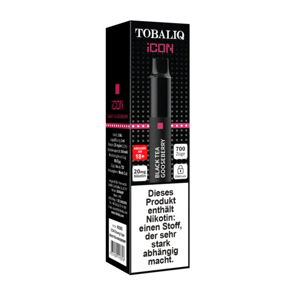 ICON 700 Züge – 20mg Nikotin – Black Tea Gooseberry