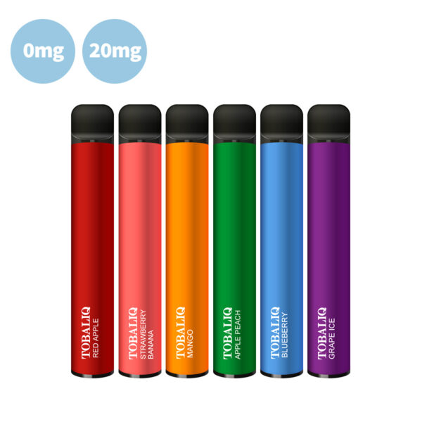 TOBALIQ Rainbow-Set – 6 Vapes Set – 20mg / 0mg