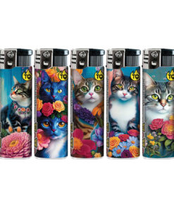 TQ Motivfeuerzeug FLOWER CATS - 50 St
