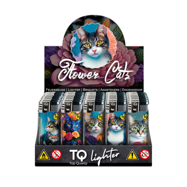 TQ Motivfeuerzeug FLOWER CATS - 50 St