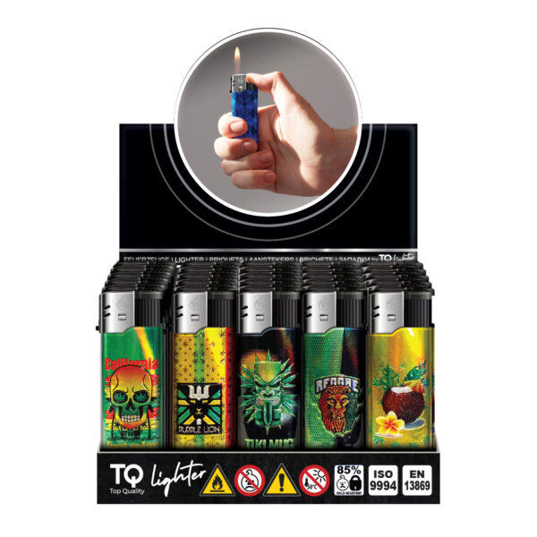 TQ 3D Alu-Motivfeuerzeug RASTA PARADISE - 50 St