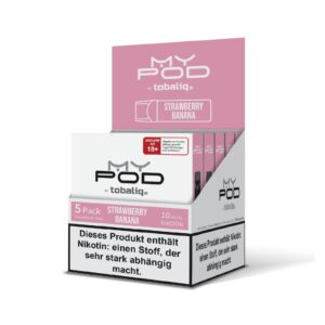 MyPod Pods – 5er Display – 10mg Nikotin – Strawberry Banana
