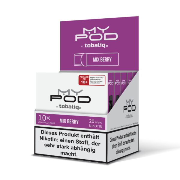 MyPod Pods – 5er Display – 20mg Nikotin – Mix Berry