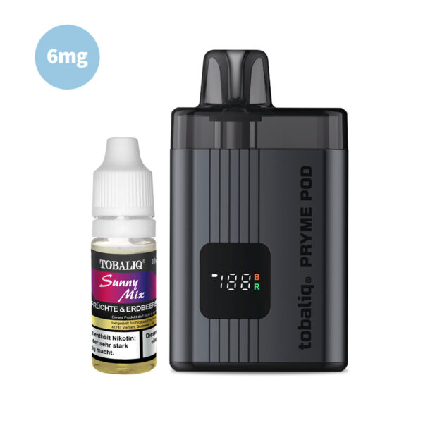 Pryme Pod-Starterset: Vape + 6mg Liquid