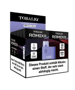 RomixQ 10er Display - 20mg Nikotin, 600 Züge - Blueberry Raspberry