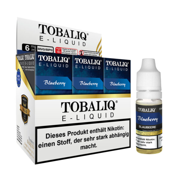 TOBALIQ 6er Pack E-Liquid - 6mg Nikotin - Blueberry