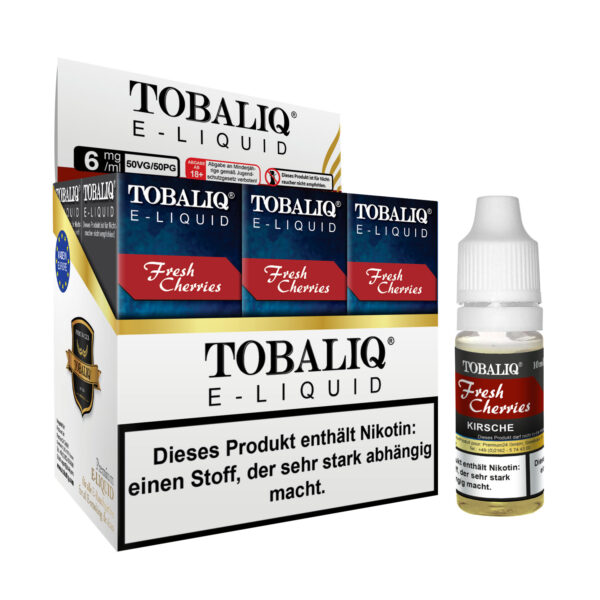 TOBALIQ E-Liquid 6er Pack - 6mg Nikotin - Fresh Cherries