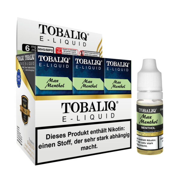 TOBALIQ E-Liquid 6er Pack - 6mg Nikotin - Max Menthol