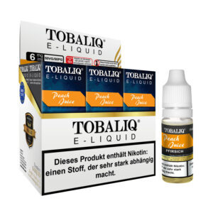 TOBALIQ E-Liquid 6er Pack - 6mg Nikotin - Peach Juice