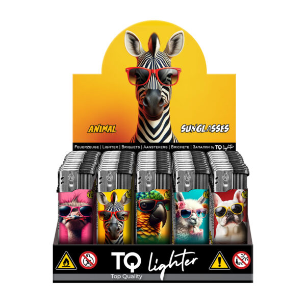 TQ Motivfeuerzeug ANIMAL SUNGLASSES - 50 St