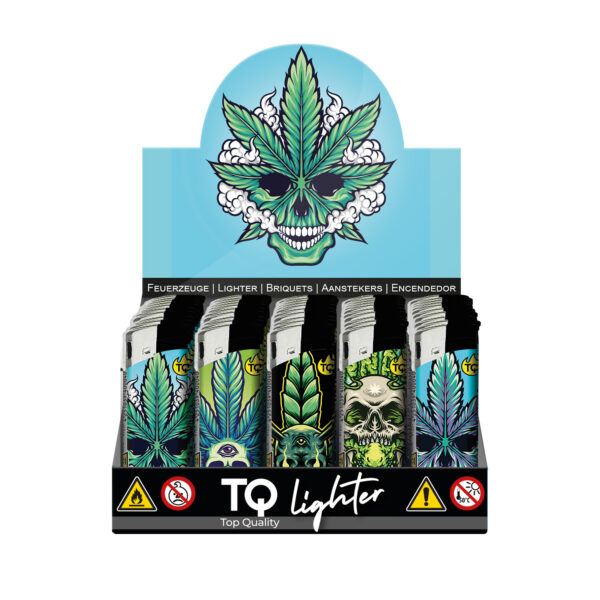 TQ Motivfeuerzeug CANNABIS SKULL - 50 St