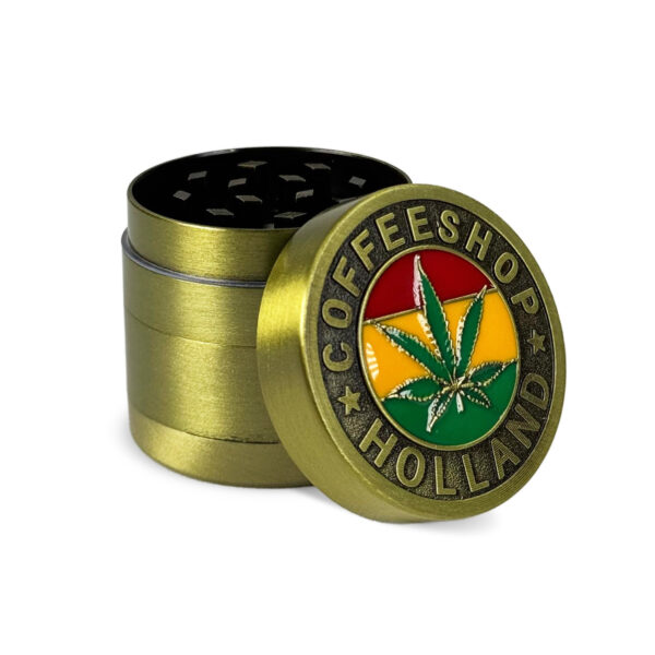 Metallgrinder "Coffeeshop Holland" - 40 mm - Messing