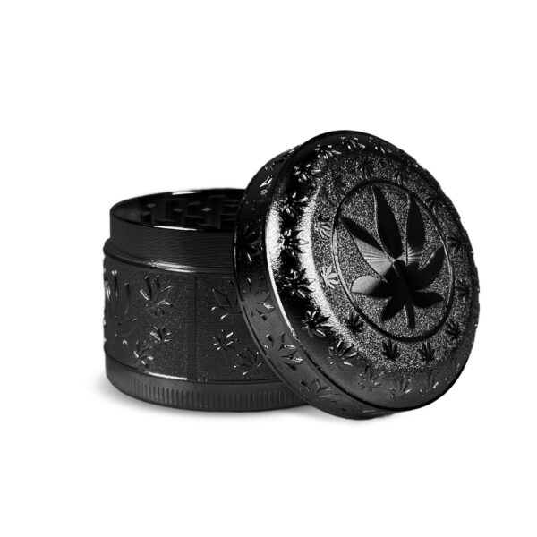 Metallgrinder "Metallic Cannabis" - 52 mm Schwarz