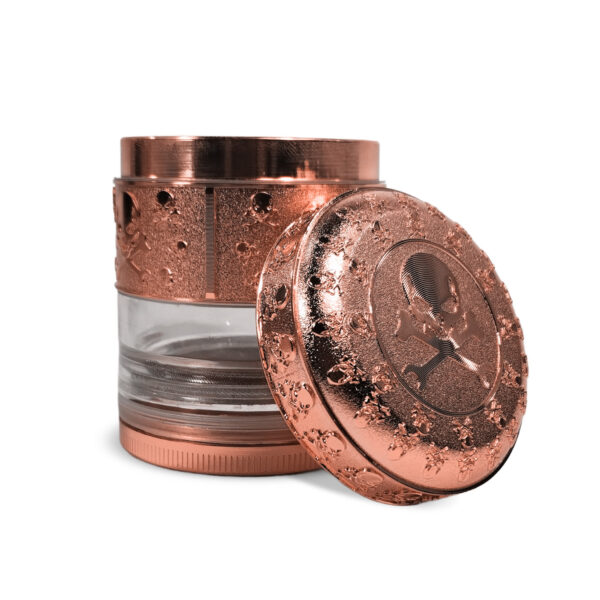 Metallgrinder "Clear Cannabis" - 52 mm - Rosegold
