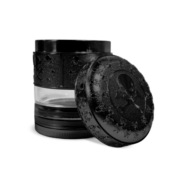 Metallgrinder "Clear Cannabis" - 52 mm - Schwarz