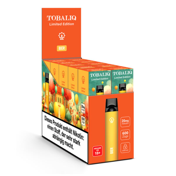 TOBALIQ Vape Limited Edition 10er Display – 20mg Nikotin – Bier
